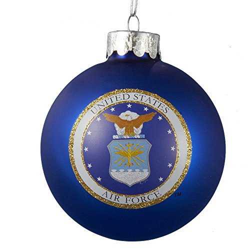 Kurt Adler Glass U.S. Air Force Ball Ornament, 80mm