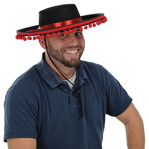 Beistle Black Felt Spanish Pom Pom Hat