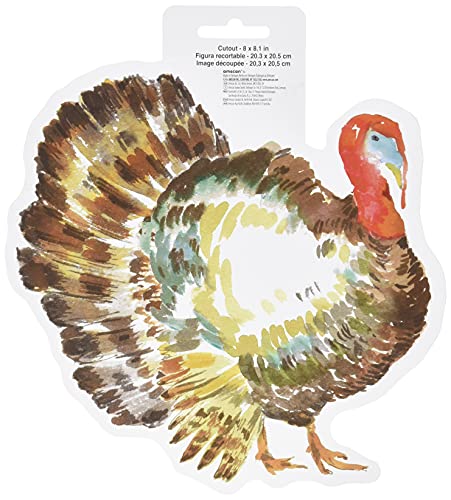 Amscan Turkey Printed Paper Cutout, 8" | 1 Pc