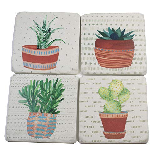 Ganz CB173844 Coaster, Set of 4, 4-inch Width (Cactus)