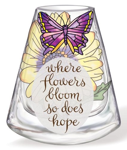 Amia 41177 Petite Sentimental Vase, Daisy Floral Design with Saying, 4-Inch High