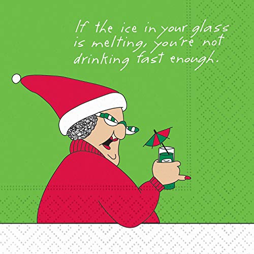 Design Design 624-10196 Christmas Cocktail Napkins, 9-inch Square (Not Drinking Fast Enough)