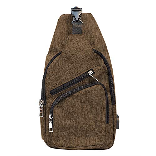Calla NuPouch Anti Theft Day Pack with USB Charging Connector, Large, Brown