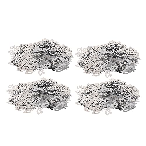 Beistle , 4 Packages Fanci Fetti 25 Silhouettes, 0.5 Ounces of Confetti in Package, Total of 2 Ounces of Confetti (Silver)