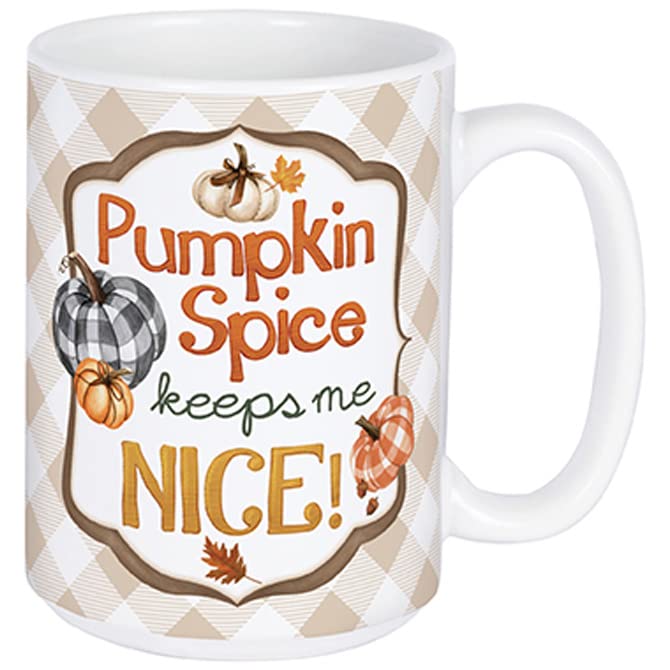 Carson Home Pumpkin Spice Boxed Mug, 5.25-inch Length, 15 oz., Ceramic