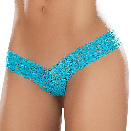 Mapale Sexy Lace Thong, S, Turquoise