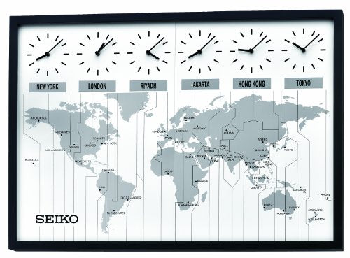 Seiko 24" Classic Six City World Time Wall Clock