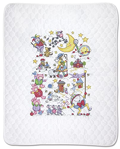 Design Works Crafts Janlynn Stamped for Cross Stitch Baby Quilt Kit, Nursery Rhymes