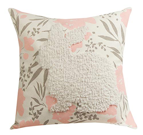 Manual Woodworker IPFSEB Tufted Bunny Pillow, 17 x 17 inch, Multicolor