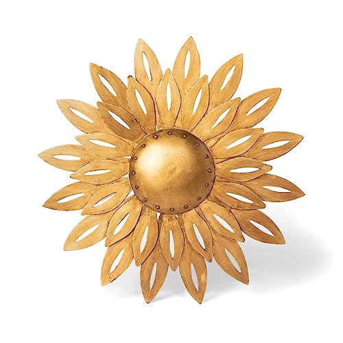 Park Hill Collection Aged Copper Wall Dahlia, Large, 18-inch Diameter, Iron, For Decorative Use, Wall Decor, Home, Office, Kitchen, Living Room, Indoor