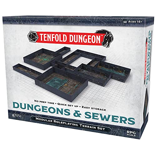 ACD Gale Force Nine Tenfold Dungeon: Dungeons & Sewers - Modular Roleplaying Terrain Set & 5e RPG Adventure (GF9TFD02)