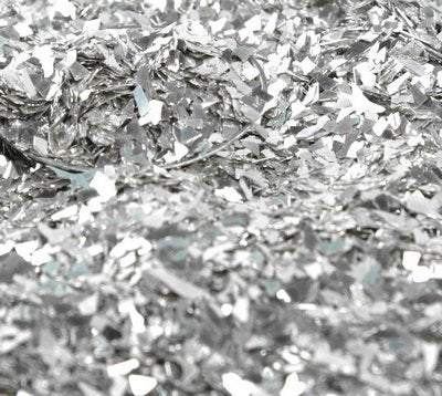 Meyer Imports Crushed Glass Glitter for Arts and Crafts - Broken Glass German Glitter for Resin Craft Art / Tumblers/ Nail Art / DIY Jewelry Making Decoration - 8 OZ Bag - Silver