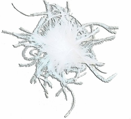 Midwest Design Touch of Nature Ostrich/Fluffy Clip, 4-Inch, White