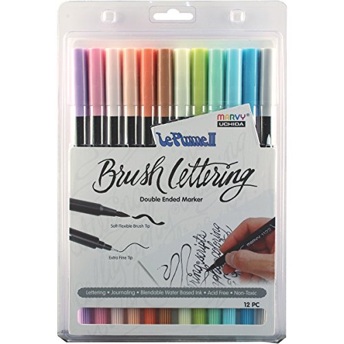 UCHIDA Pastel Colored Brush Lettering Marker Set