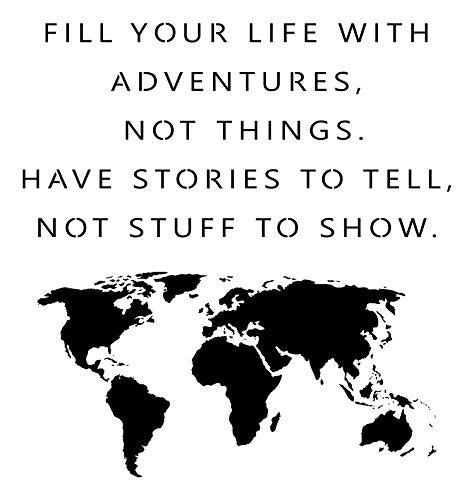 Designer Stencils Adventure Quote and Map Stencil (10 mil Plastic)