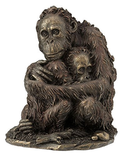 Unicorn Studio 6.75 Inch Animal Figure Orangutan Holds Baby Collectible Display