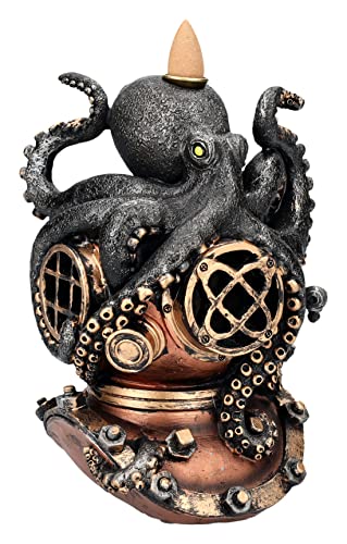 Pacific Trading 7" Kraken on Divers Helmet Backflow Incense Burner Resin Figurine