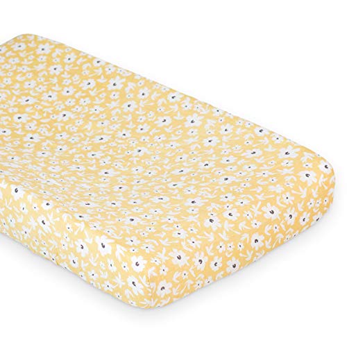 Mary Meyer Lulujo Soft Cotton Baby Change Pad Cover (Yellow Wildflowers)