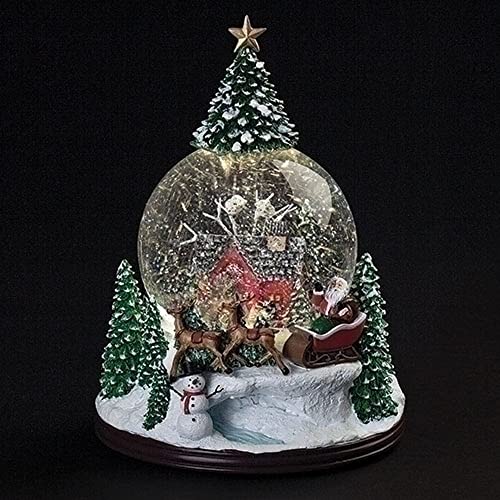 Roman Cabin LED Musical Swirl Glitterdome with Tree Top 120mm