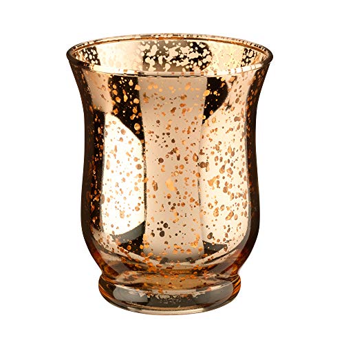 Blue Sky Clayworks Lillian Rose Gold Mercury Tulip Shaped Glass Votive or Tea light Holders in Set of 4, 3x3x3.65