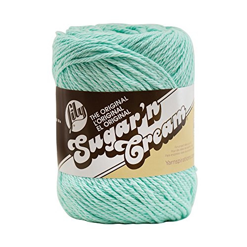 Spinrite Yarns (CA) Lily Sugar 'N Cream The Original Solid Yarn, 2.5oz, Medium 4 Gauge, 100% Cotton - Aqua Solid - Machine Wash & Dry