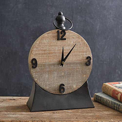 CTW Home Collection 530550 Modern Farmhouse Tabletop Clock, 12-inch Height