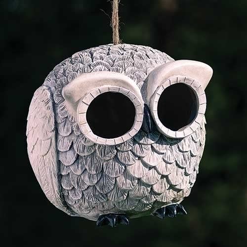 Roman Pudgy Pals Owl Birdhouse, 6.25-inch Height, Garden Decoration