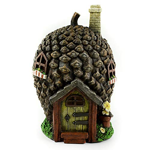 Midwest Design Imports 55851 Solar Pinecone Tree House, 10-inch Height