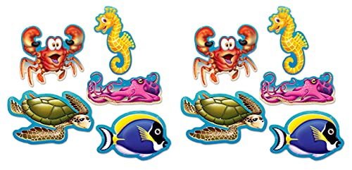 Beistle Under The Sea Creatures Mini Cutouts, 5", Multicolor