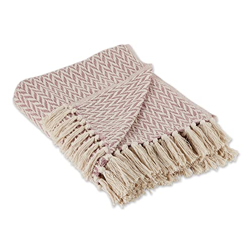 DII Design Zig Zag Modern Throw Collection Modern Woven, 50x60, Pale Mauve