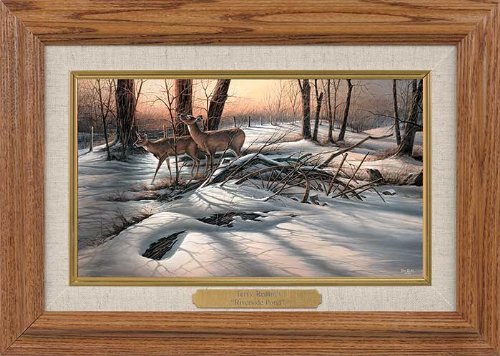 Wild Wings(MN) Browsing - Whitetail Deer Framed Oak Collage by Terry Redlin