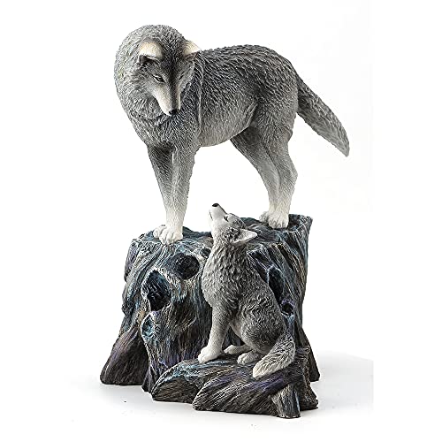 Unicorn Studio Veronese Design Lisa Parker Guidance Grey Wolf Mother and Child Statue