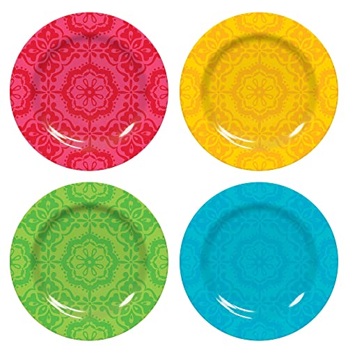 Amscan Fiesta Melamine Plates - 7" | Pack of 4
