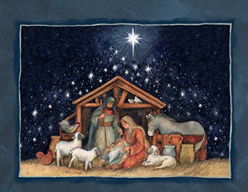 Lang Nativity Assorted Two Set Christmas Cardby Susan Winget, 5.375 x 6.875, 2 Unique Designs per Box, 18 Cards and 19 Envelopes (1008105)