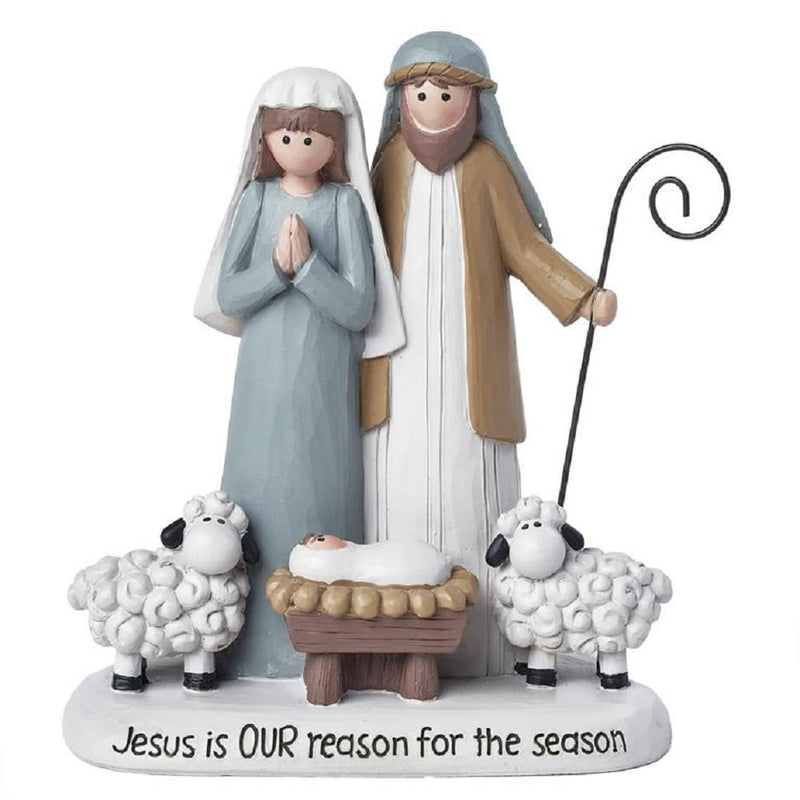 Blossom Bucket Jesus is Our Reason for The Season Holy Family with Sheep