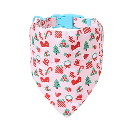 Mile High Life | Winter Holiday Celebration Collection | Soft Poly Cotton Fabric | Girl Dog Collars | Bandana Collar (Candy Canes,Bandana w/Collar -S)