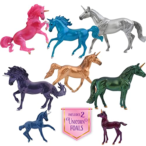 Breyer Horses Stablemates Sparkling Splendor Deluxe Unicorn Set | 8 Unicorn Set | Unicorn Toy | Horse Figurines | 3.75" x 2.5" | 1:32 Scale | Model 