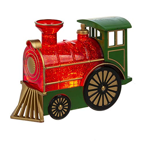 Ganz Midwest Sparkle Red Green Shimmer Train Lighted 8.5 x 6 Acrylic Decorative Tabletop Figurine