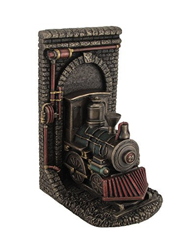 Unicorn Studio Veronese Design Steampunk Steam Locomotive Bronze Finished Single Bookend