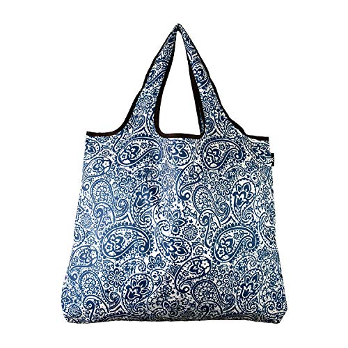 Yay Novelty YaYbag JUMBO Size, Fashionable Reusable Shopping Bags, Reusable Grocery Bags, Reusable Produce Bags, Washable Reusable Bags, Foldable Reusable Bags, 55 lbs Heavy Duty Polyester, Paisley