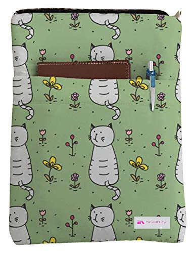 Shelftify Cute Cats with Flowers Book Sleeve - Book Cover for Hardcover and Paperback - Book Lover Gift - Notebooks and Pens Not Included