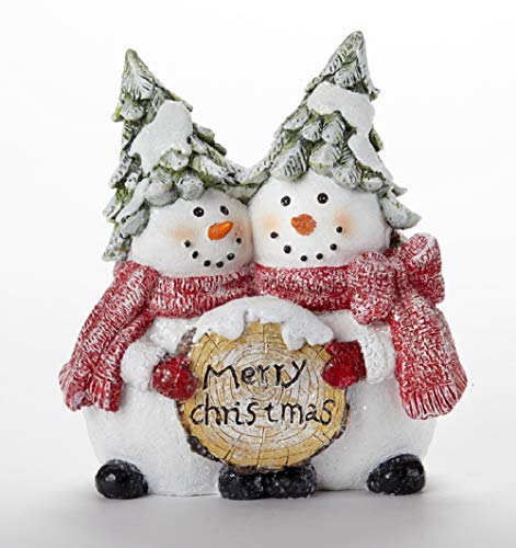 Delton 5782-0 Snowman Couple Figurine, 6-inch Height, Resin