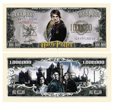 American Art Classics Pack of 10 - Harry Potter Million Dollar Bills - Best Gift for Hogwarts Fans - Great to Use As Birthday Party Favors