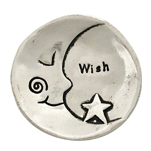 Basic Spirit Wish on the Moon and Stars Small Pewter Trinket Dish