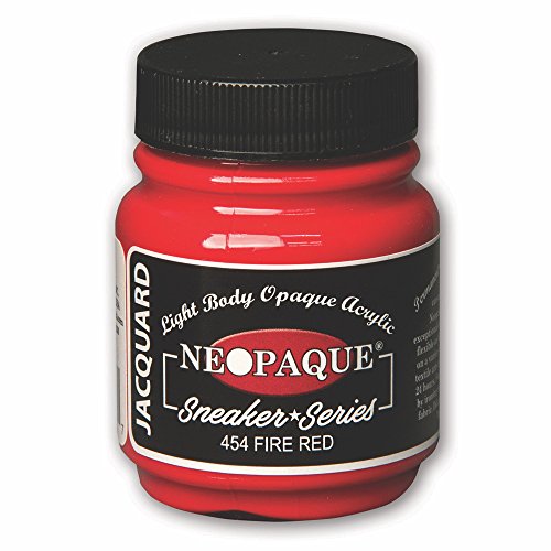 Sneaker Series Neopaque Paint by Jacquard, Highly Pigmented, Flexible and Soft, For Use on a Variety of Surfaces, 2.25 Ounces, Fire Red