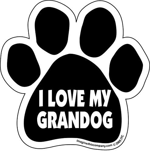 Imagine This Company D1665 Car and Rescue Decal (I Love My Grandog), 2 Pack