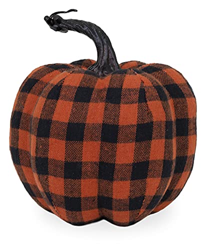 Boston International Decorative Tabletop Fabric Pumpkin, Medium, Black & Orange