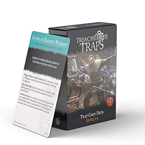 Flying Frog Dungeons and Dragons 5th Edition Deck of Cards ‚Äì Treacherous Trap Deck: Lvl 5-8 by Nord Games ‚Äì 50 Cards - Games for Adults and Kids ‚Äì DND Books ‚Äì Gaming Accessories - Compatible with D&D 5e