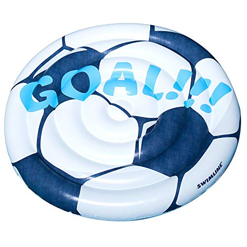 Swimline Soccerball Island Pool Inflatable Ride-On, White