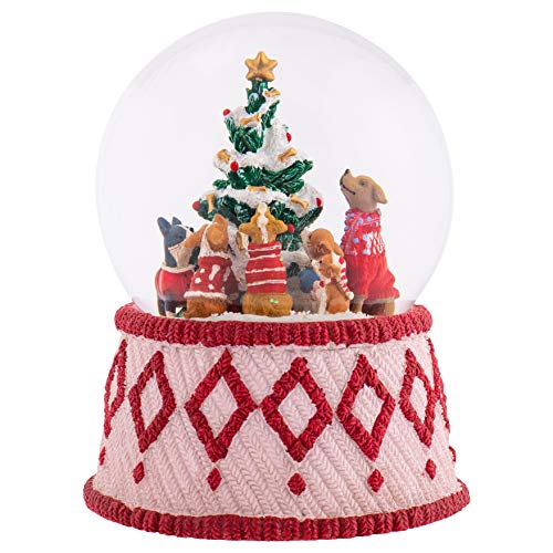 Roman 6 Inches Musical Dogs Around The Tree Dome